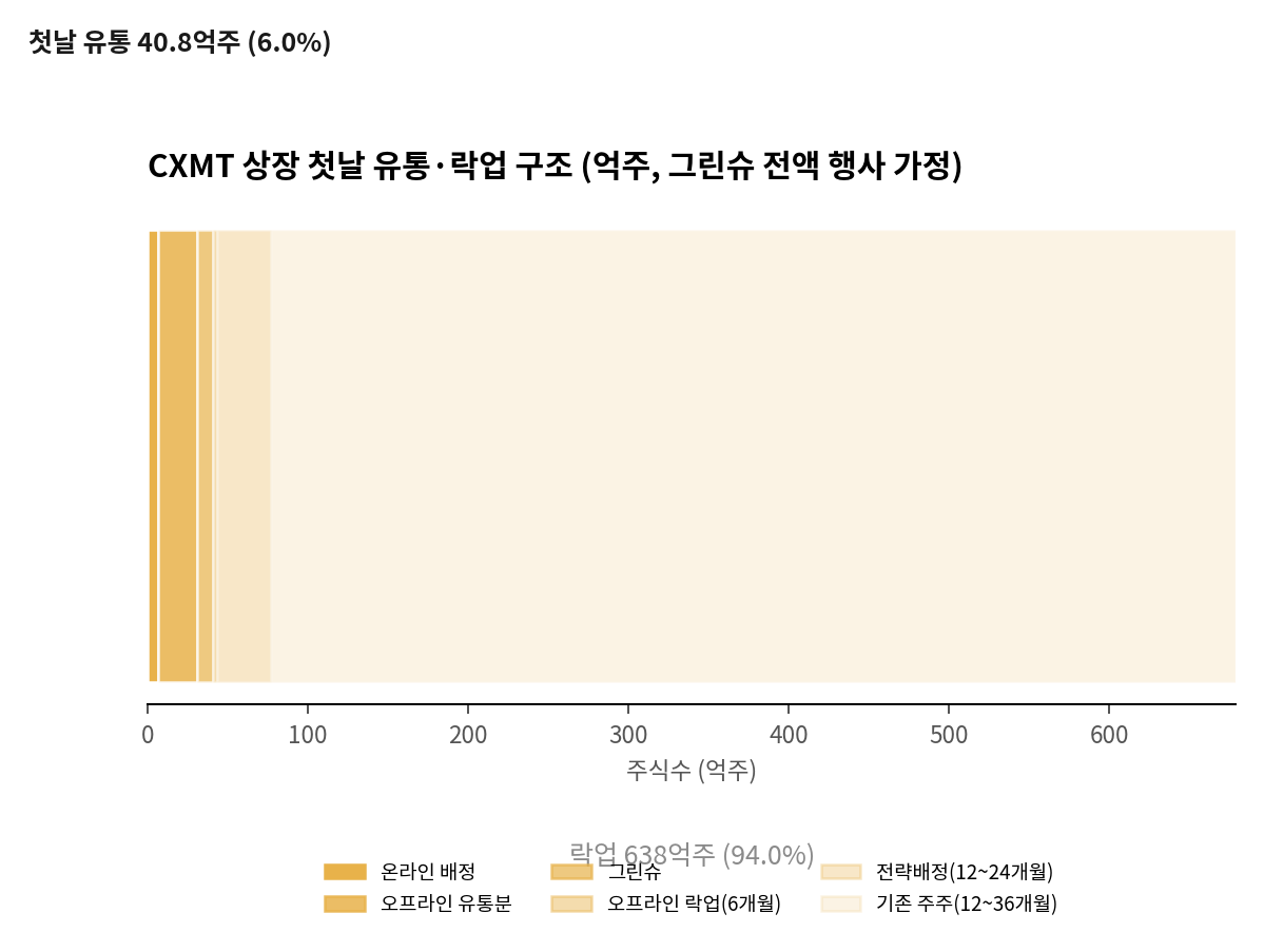 CXMT 상장 첫날 유통·락업 구조